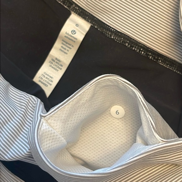 NWOT Lululemon Yoga Over Skirt, Wee Stripe White Ambient Grey/Black, Size 6 - Picture 7 of 9